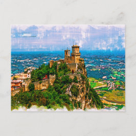 Första Torre Guaita. Republiken San Marino. Vykort