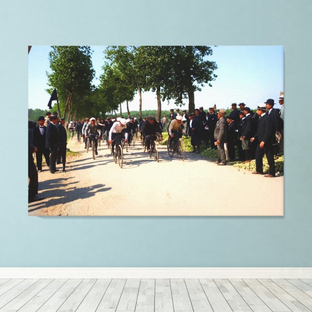 Första tour de Frankrike Circa 1903 Canvastryck (Insitu (trägolv))