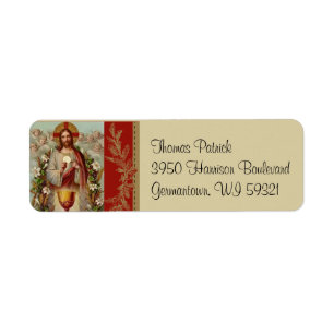 Första traditionella nattvardJesus Eucharist Returadress Etikett