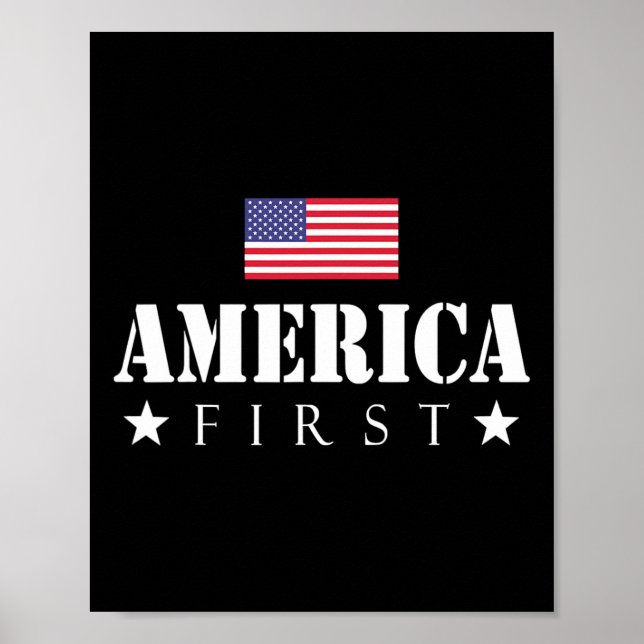 Första trumpen 2024 America First Poster (Framsidan)