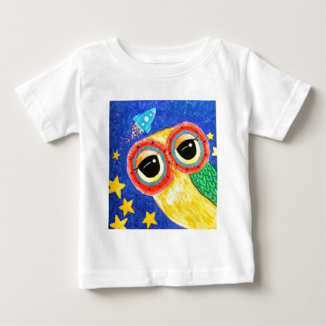 Första uggla i utrymme t-shirt (Framsida)
