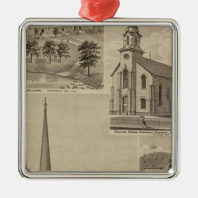 Första Universalisty kyrka, Minneapolis, Minnesota Julgransprydnad Metall (Framsidan)