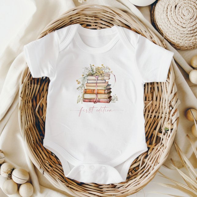 Första utgåvan Storybook Baby Shower Bokar Blommig T Shirt (Skapare uppladdad)