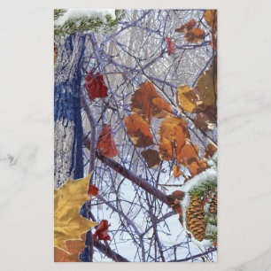 Första utskriften av Snö Winter Forest Camo Brevpapper
