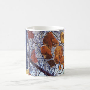 Första utskriften av Snö Winter Forest Camo Kaffemugg