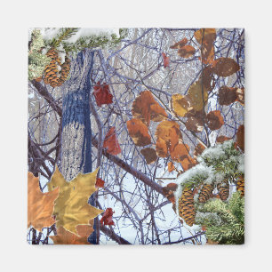 Första utskriften av Snö Winter Forest Camo Magnet