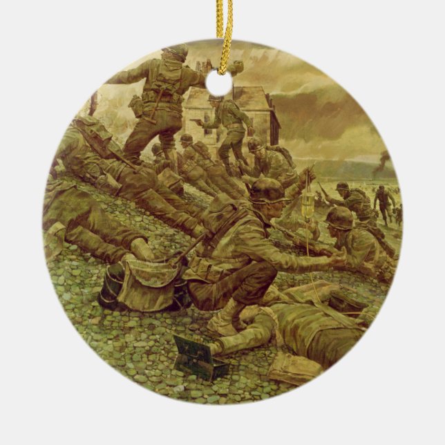 Första vågen i Omaha av Ken Riley Julgransprydnad Keramik (Framsidan)