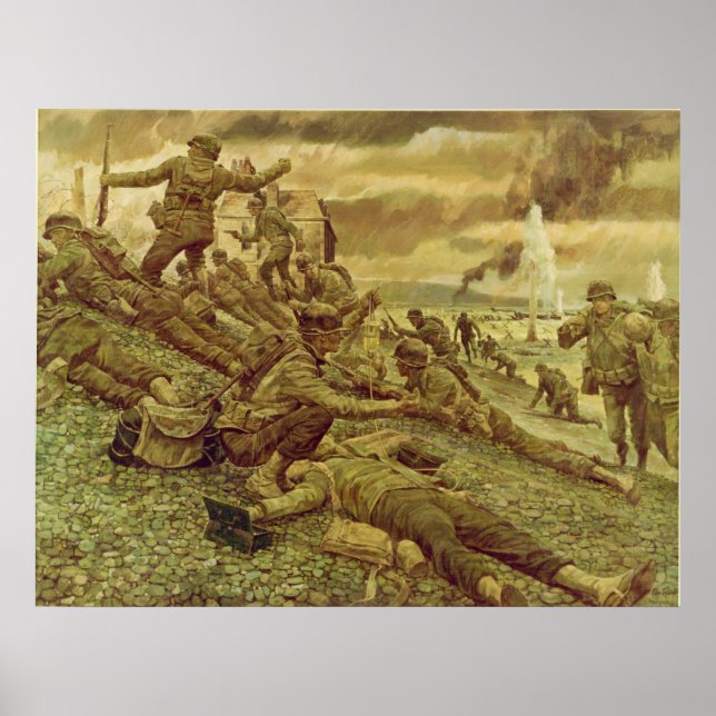 Första vågen i Omaha av Ken Riley Poster (Framsidan)