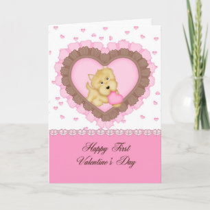 Första valentin för sondotter helgkort