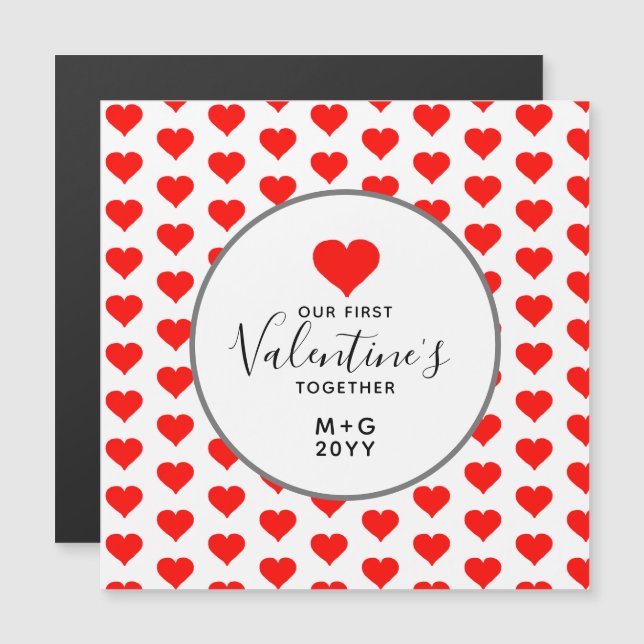 Första Valentines day tillsammans Hearts Personlig (Fram/baksida)