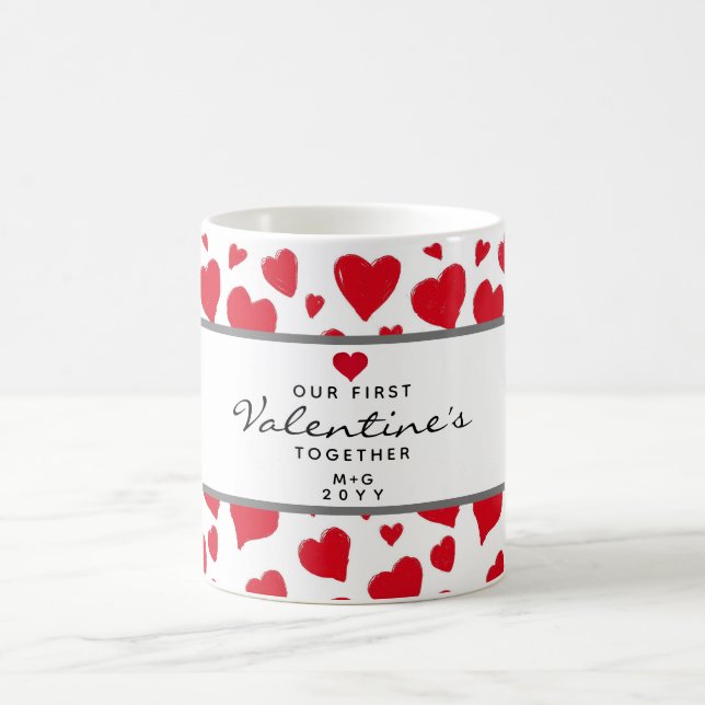 Första Valentines day tillsammans med Red Hearts M Kaffemugg (Center)