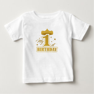 Första vardagen, guldfärgad brev t-skjorta t shirt