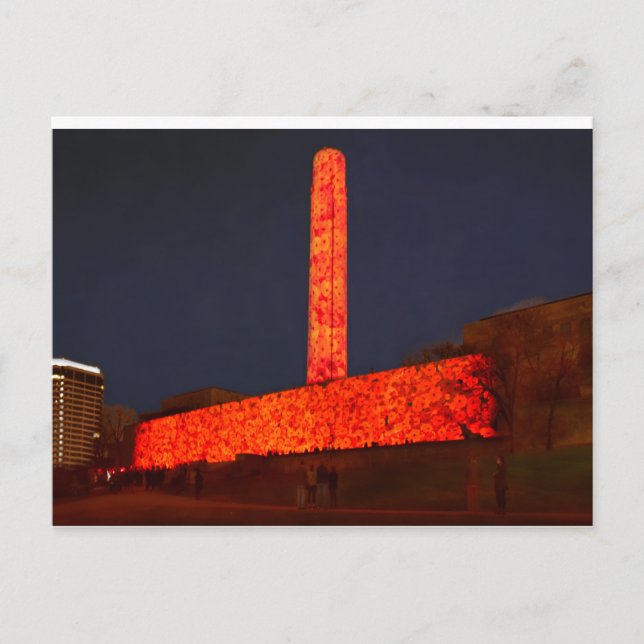 Första Världskrigets museum och minnesmärke vallmo Vykort (Framsida)