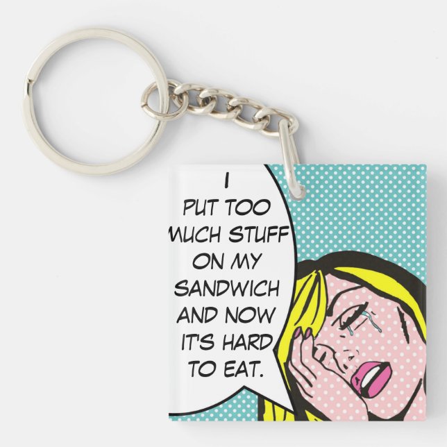 Första världsproblemhumorbok Keychain (Framsidan)