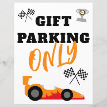 Första varvet runt banan, presentparkeringsskylt