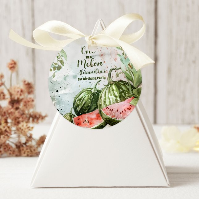 Första vattenmelonfödelsedagen runt klistermärke (Skapare uppladdad)