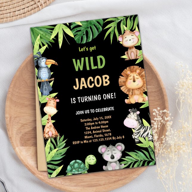 Första Vilden Inbjudan på födelsedag (1st Wild One Birthday Invitations)