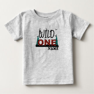 Första vilden på 1:a födelsedag en buffelplaskjort t shirt