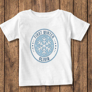 Första Vinterbarnets Milstolpe Snöflinga T Shirt