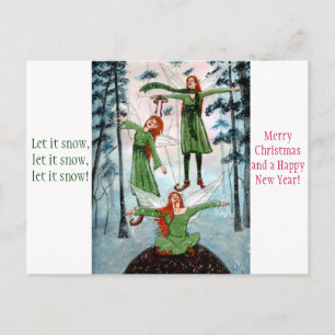 Första vykort för snöFairyphoria jul