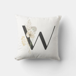 Första W med blommor av mjuk färg-Vild Kudde