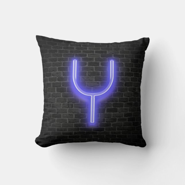 Första Y i Neon Marquee på brick Kudde (Framsida)