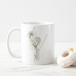 Första Y med mjuk färg-blomkaffe Mugg