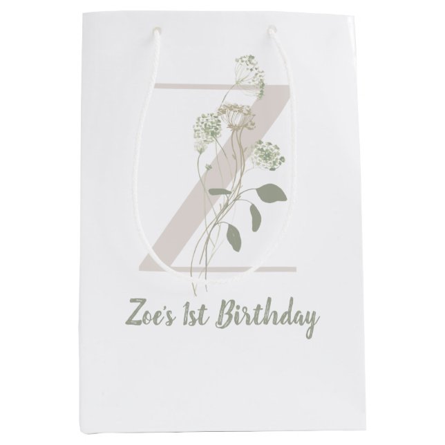 Första Z med mjuk färg-blomma Anpassningsbar (Framsidan)