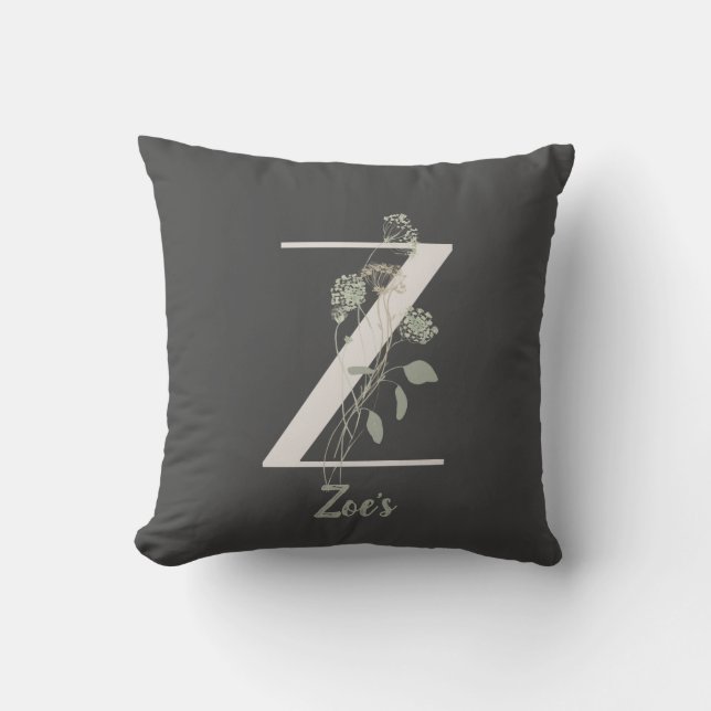 Första Z med mjuk färg-blomma Anpassningsbar Kudde (Framsida)