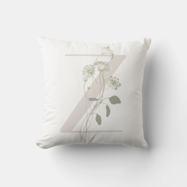 Första Z med mjuk färg-blomma Kudde (Framsida)