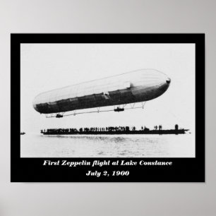 Första Zeppelinflyg på sjön Constance Poster