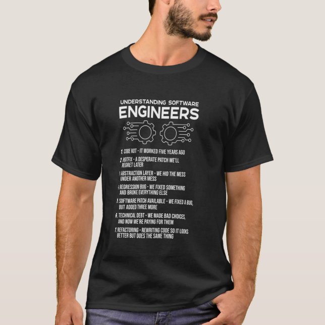 Förståelse för programvaruingenjörer Rolig översät T Shirt (Framsida)