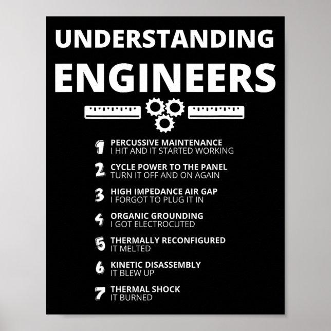 Förstående ingenjörer - Roligt Sarcastic Engineer Poster (Framsidan)