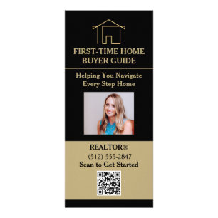 Förstagångsköpare Fastigheter med Foto & QR Reklamkort