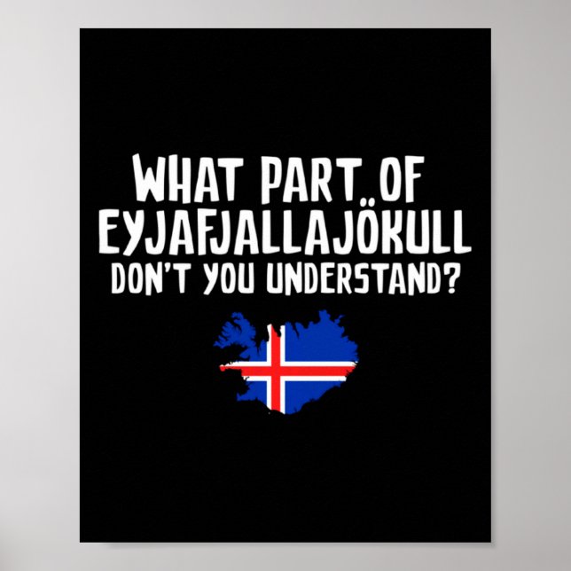 Förstår du inte vulkanen Island Poster (Framsidan)