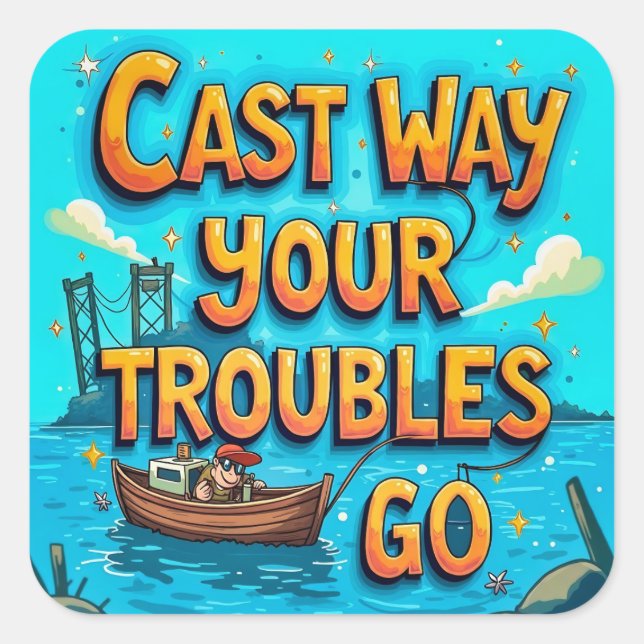 Förstärka fiskets ungdom fyrkantigt klistermärke (Framsida)