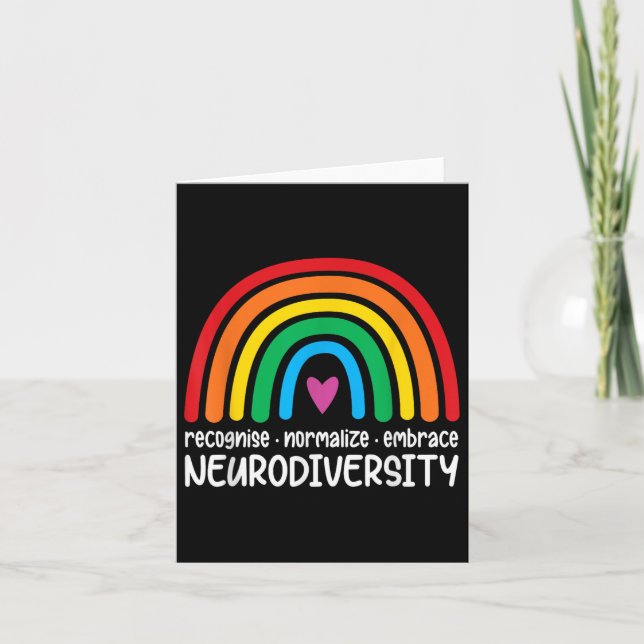 Förstärka neurodiversity Rainbow Autism Awareness  Kort (Framsida)