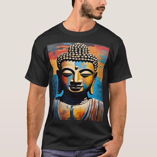 Förstärka serenitet och Stil med vår Buddha Ansikt T Shirt (Framsida)