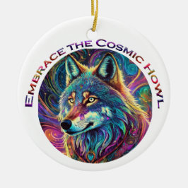 Förstärka Vargen Cosmic Howl Julgransprydnad Keramik