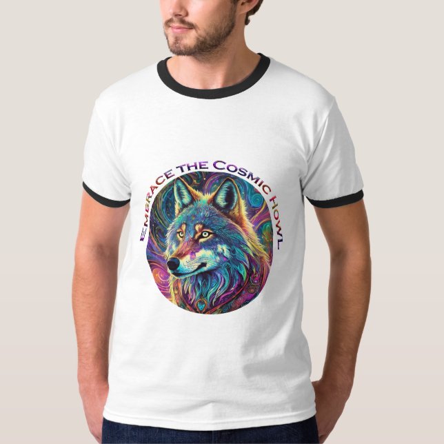 Förstärka Vargen Cosmic Howl T Shirt (Framsida)