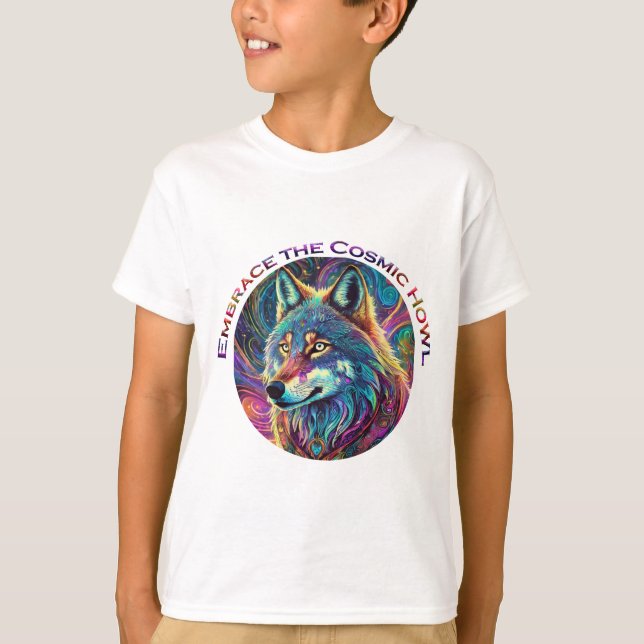 Förstärka Vargen Cosmic Howl T Shirt (Framsida)