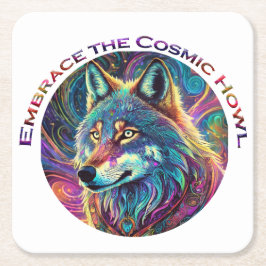 Förstärka Vargen Cosmic Howl Underlägg Papper Kvadrat