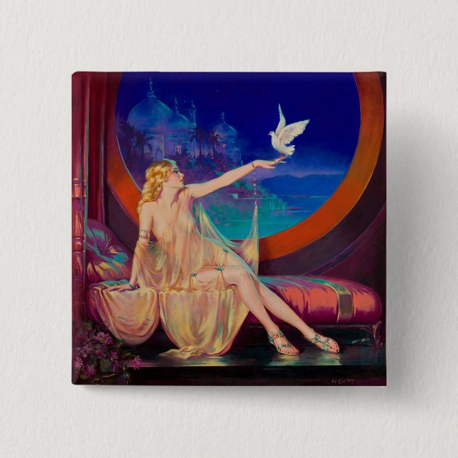 Förstärkning av Arabiska Pinupet Concubine Girl Knapp (Framsida)