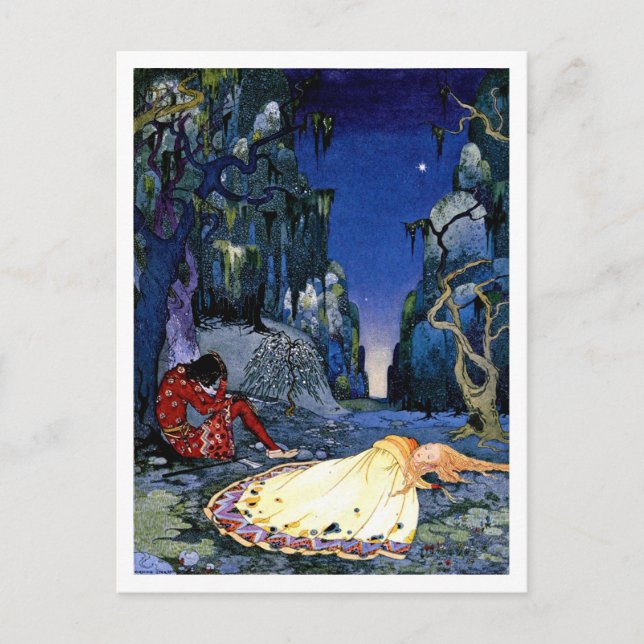 Förstärkning ~ Fransk Fairy Tale Art Painting Vykort (Framsida)