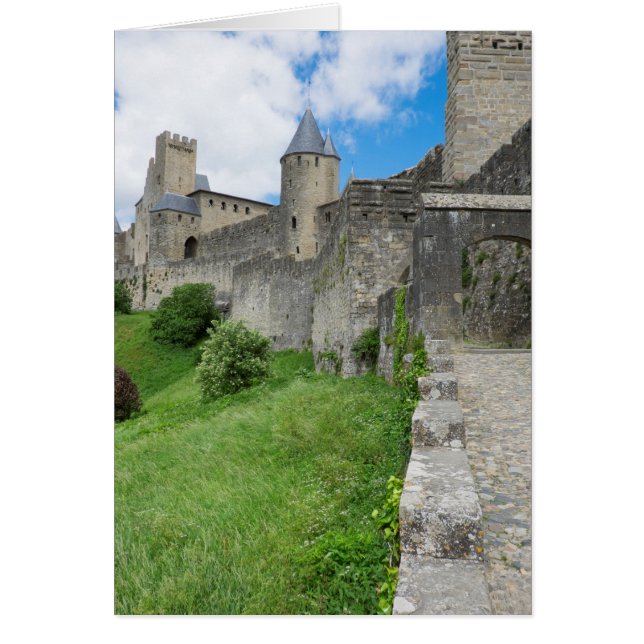 Förstärkt karcassonnevägg hälsningskort (Framsidan)