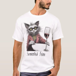 Förstärkt Kattdjur - Vin T-Shirt