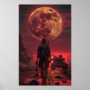 Förstärkt kvinnlig soldat - Idéisk militär Poster
