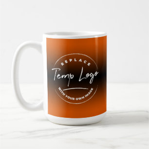 Förstärkt med din Logotyp, Orange Ombre Kaffemugg