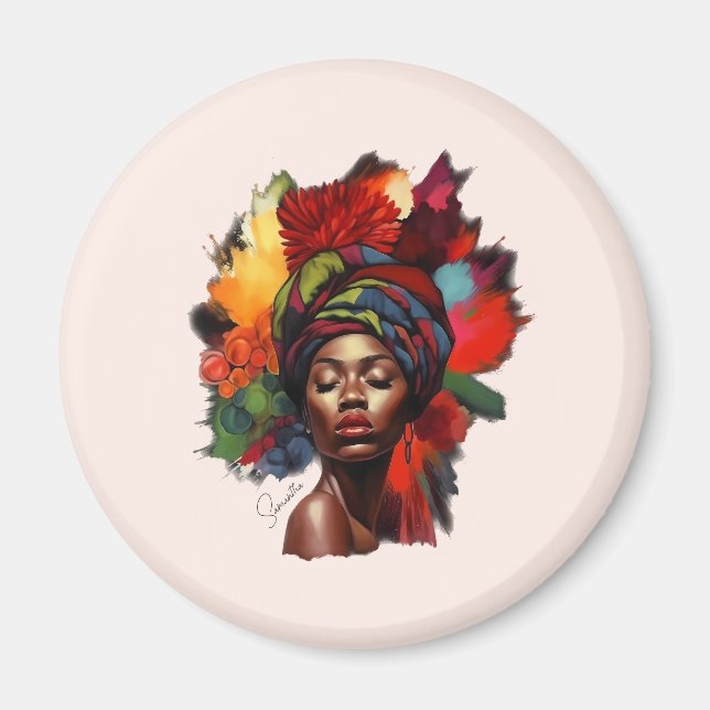 Förstärkta afrikansk-amerikanska kvinnor magnet (Framsidan)
