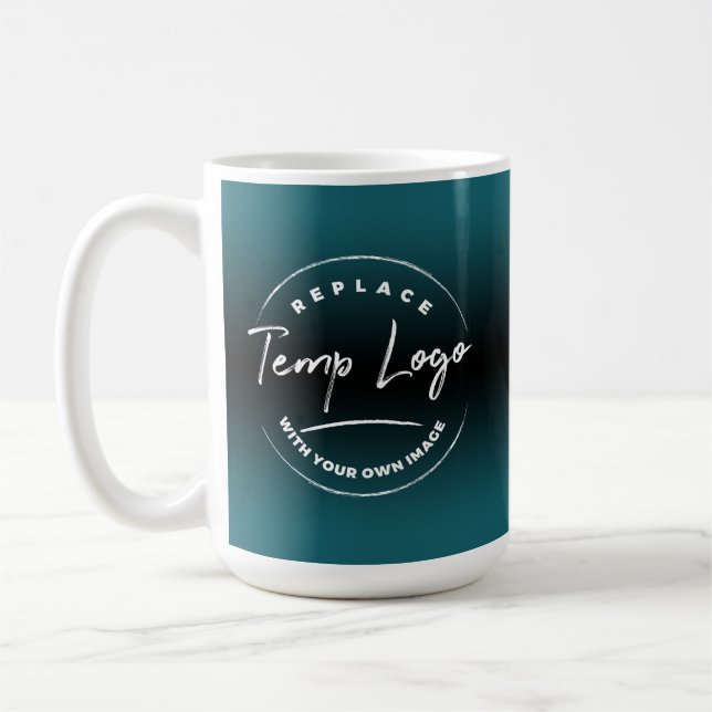 Förstärkta med din Logotyp, Mörk Teal Kaffemugg (Vänster)